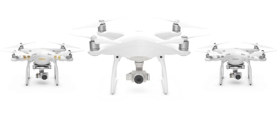 drones dji phantom con fondo blanco