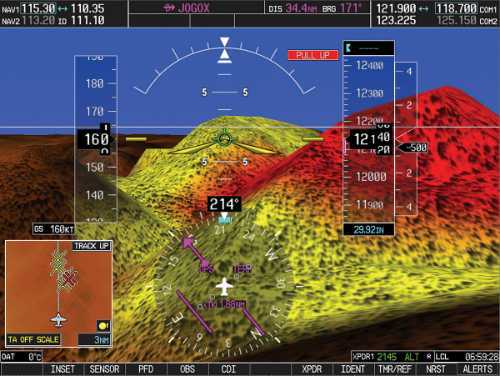 detalle de pantalla de simulador garmin g1000