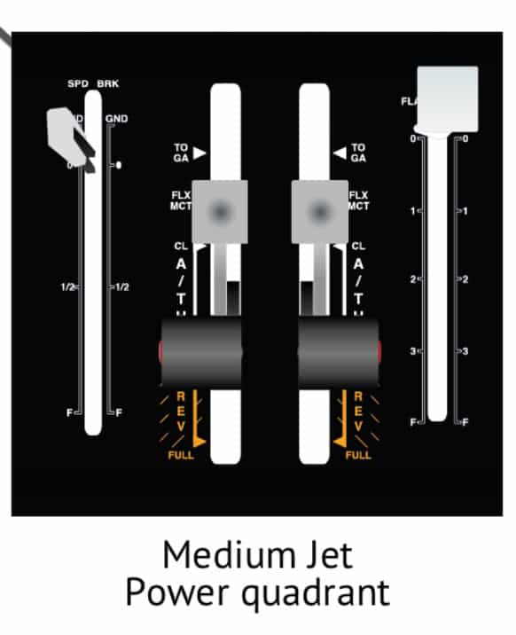 palanca medium jet simulador de vuelo alsim alx