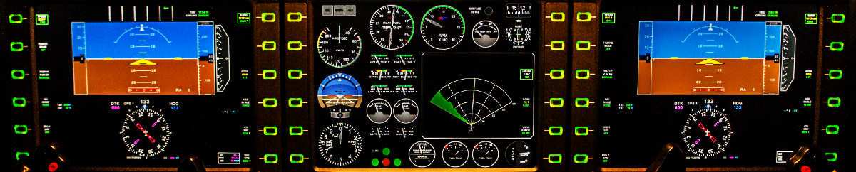 detalle de controles de aeronave