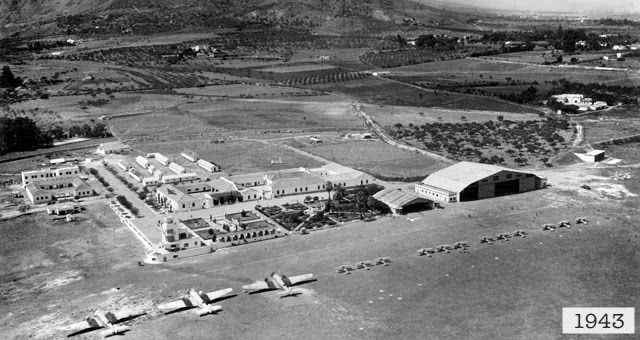 Vista aérea del Aeropuerto de Málaga en 1943.