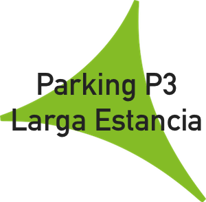 Logo parking p3 larga estancia del Aeropuerto de Málaga.